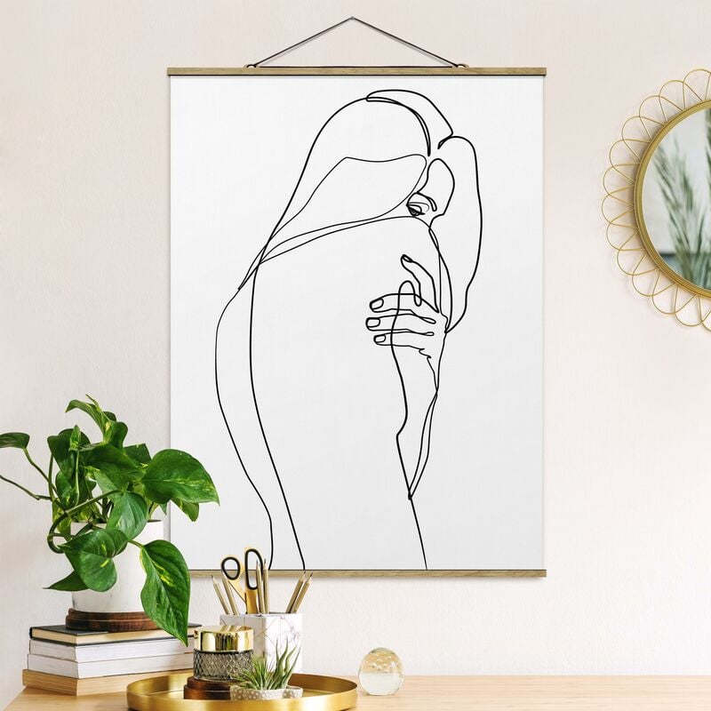 

Imagen de tela - Line Art Nude Shoulder Black And White - Alto 4:3 Dimensión LxA: 66.4cm x 50cm