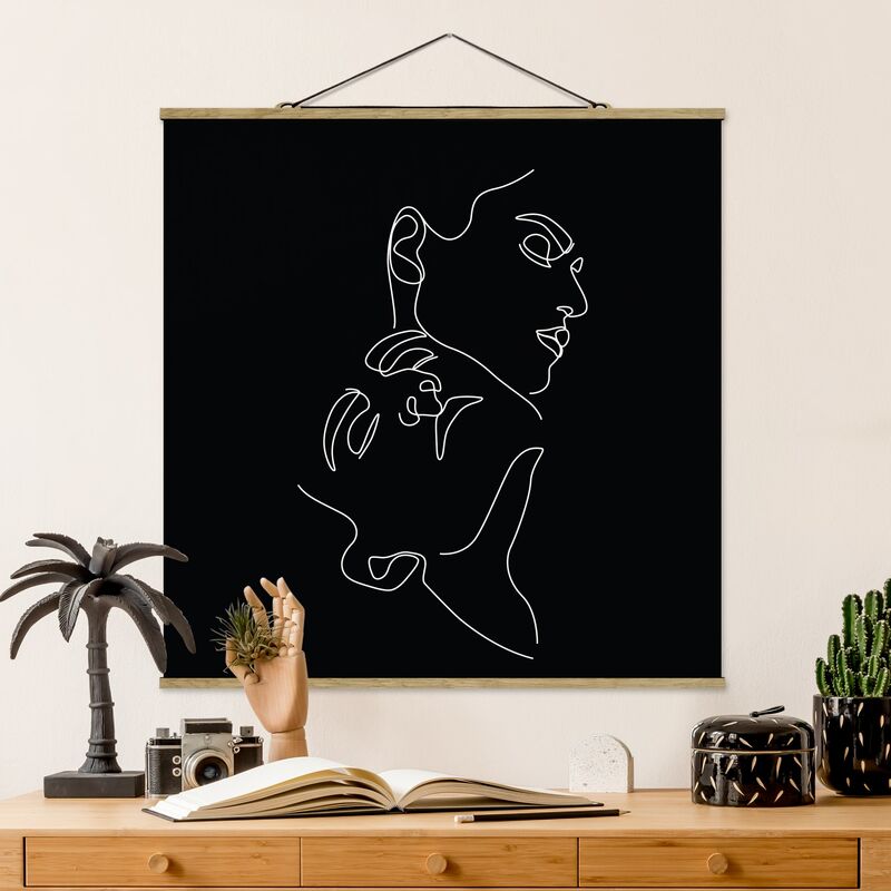 

Imagen de tela - Line Art Women Faces Black - Cuadrado 1:1 Dimensión LxA: 100cm x 100cm