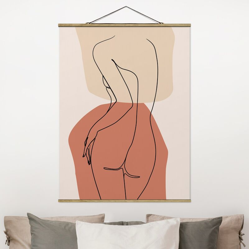 

Imagen de tela - Line Art Woman Back Brown - Alto 4:3 Dimensión LxA: 133.5cm x 100cm