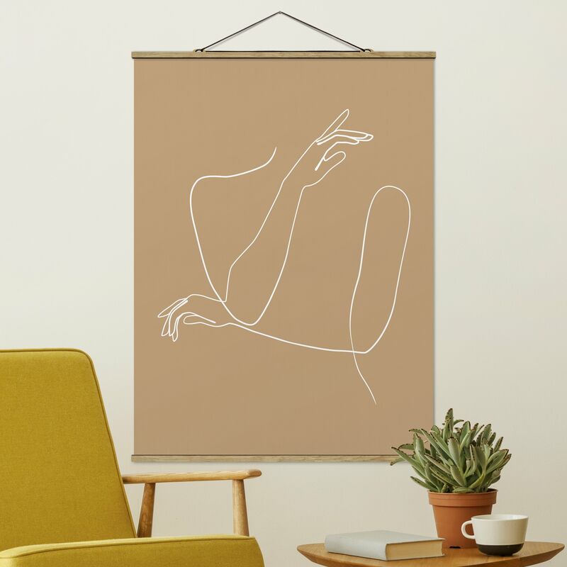 

Imagen de tela - Line Art Hands Woman Beige - Alto 4:3 Dimensión LxA: 133.5cm x 100cm