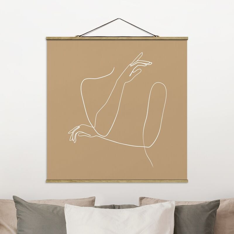 

Imagen de tela - Line Art Hands Woman Beige - Cuadrado 1:1 Dimensión LxA: 100cm x 100cm