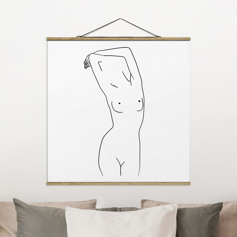 

Imagen de tela - Line Art Nude Black And White - Cuadrado 1:1 Dimensión LxA: 80cm x 80cm