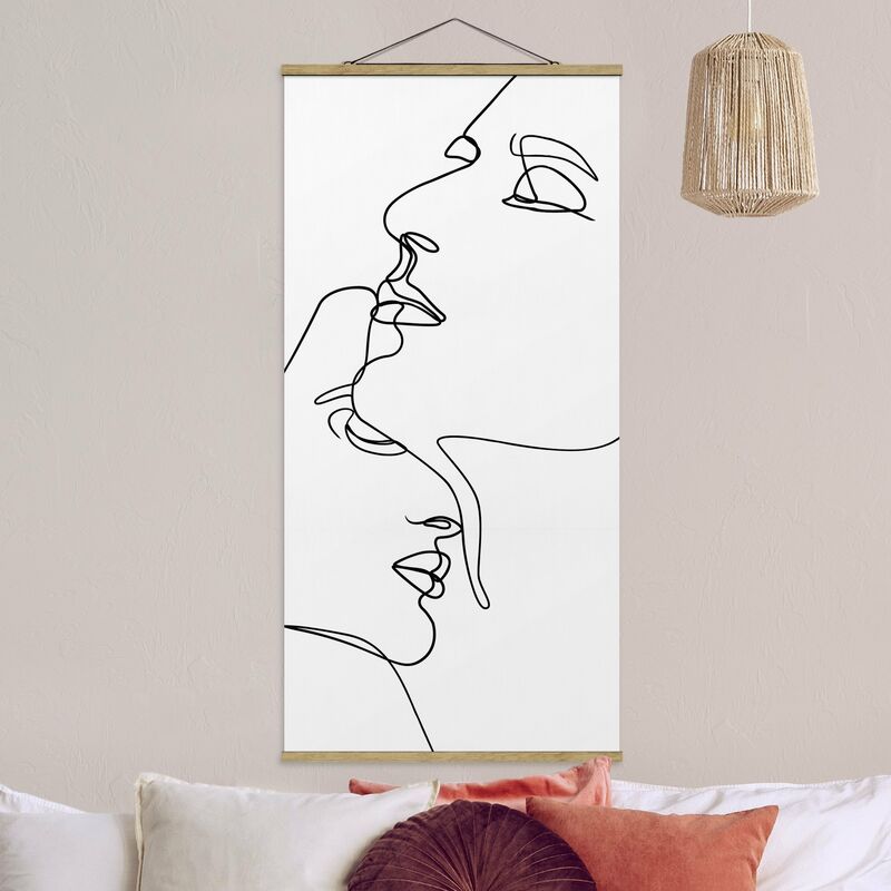 

Imagen de tela - Line Art Zärtliche Faces Black And White - Alto 2:1 Dimensión LxA: 70cm x 35cm
