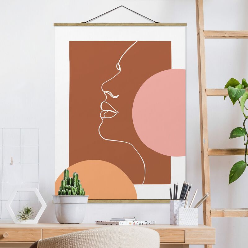

Imagen de tela - Line Art Portrait Woman Brown - Alto 4:3 Dimensión LxA: 106.5cm x 80cm