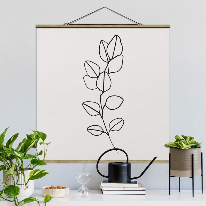 

Imagen de tela - Line Art Branch Leaves Black And White - Cuadrado 1:1 Dimensión LxA: 35cm x 35cm