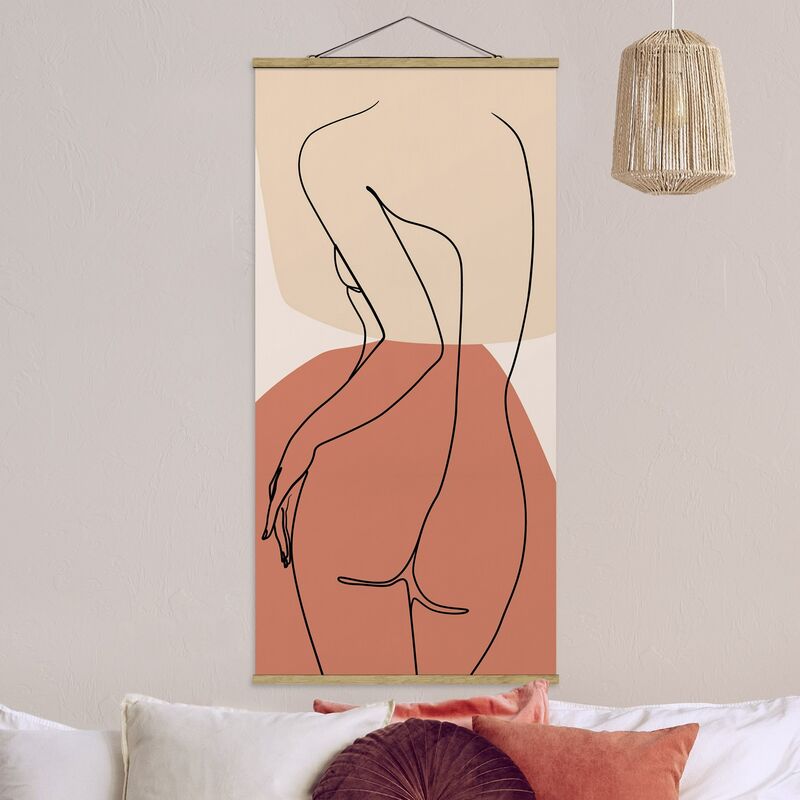 

Imagen de tela - Line Art Woman Back Brown - Alto 2:1 Dimensión LxA: 100cm x 50cm