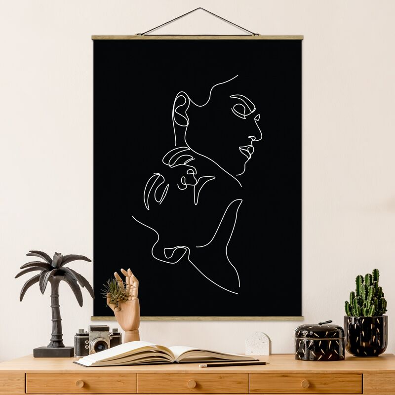 

Imagen de tela - Line Art Women Faces Black - Alto 4:3 Dimensión LxA: 106.5cm x 80cm