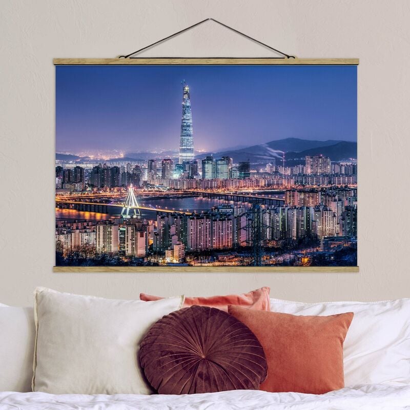 

Imagen de tela - Lotte World Tower At Night - Apaisado 2:3 Dimensión LxA: 66.5cm x 100cm