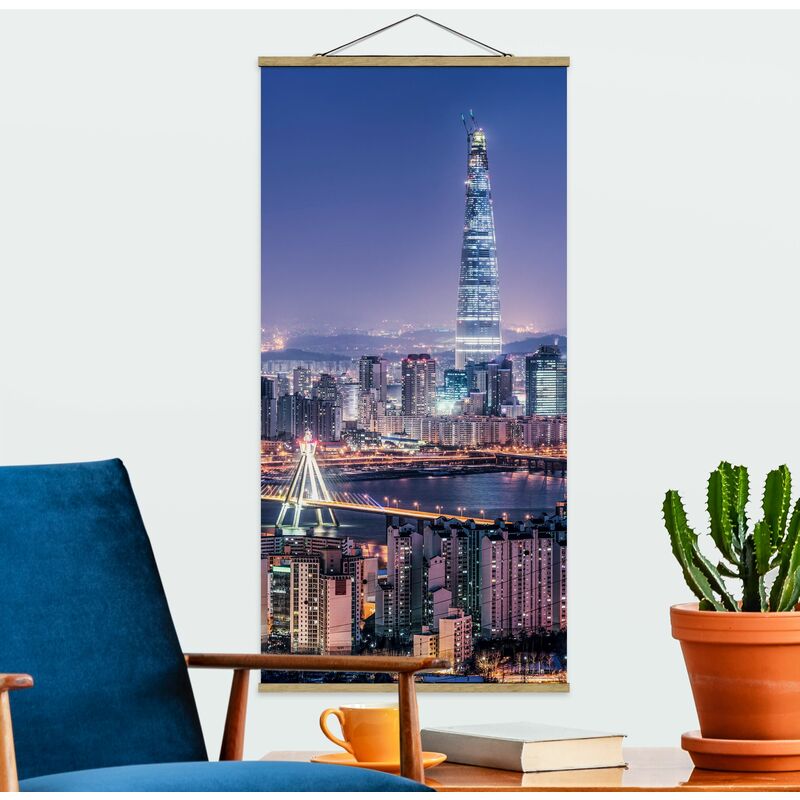 

Imagen de tela - Lotte World Tower At Night - Alto 2:1 Dimensión LxA: 100cm x 50cm