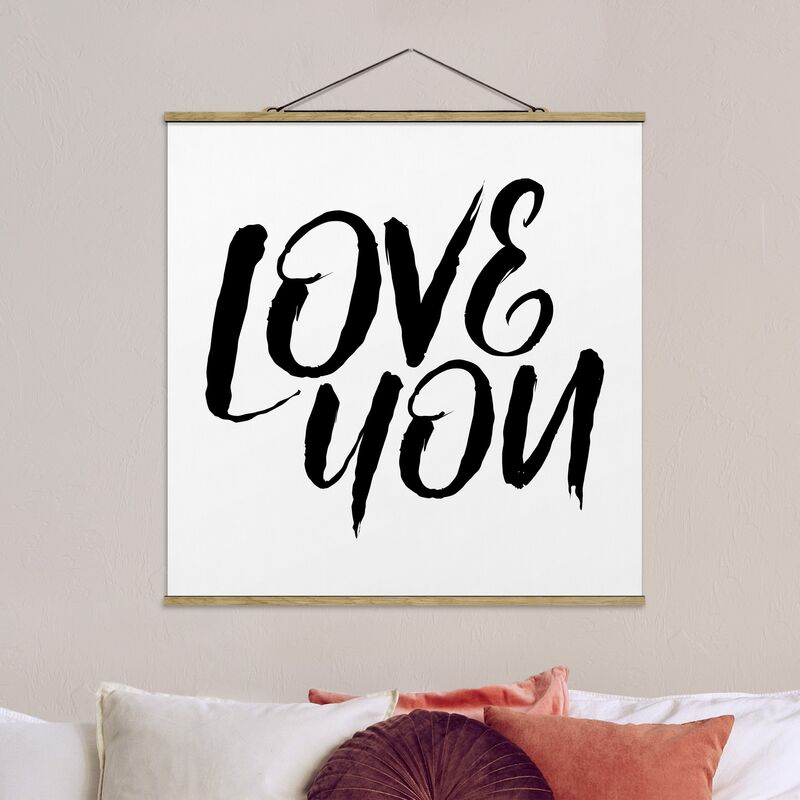 

Imagen de tela - Love You - Cuadrado 1:1 Dimensión LxA: 100cm x 100cm