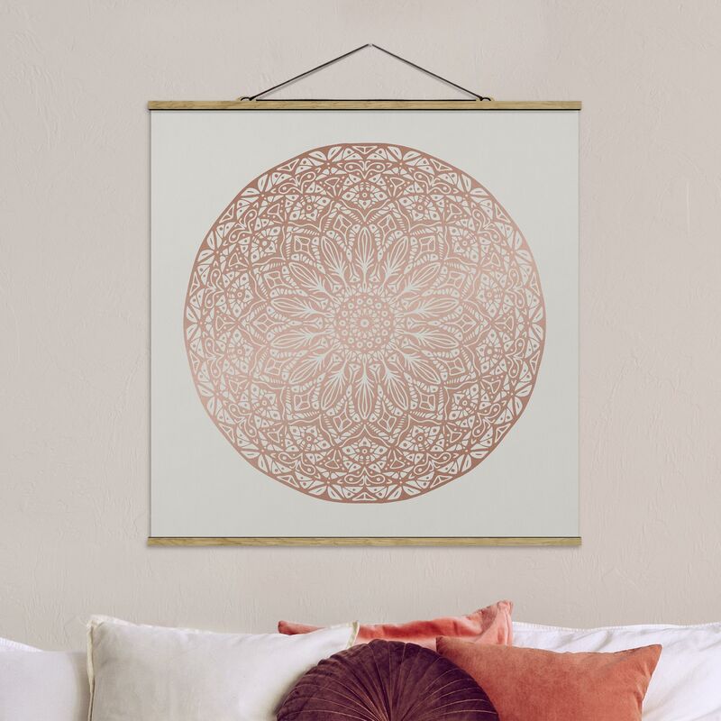 

Imagen de tela - Mandala Ornament In Copper Gold - Cuadrado 1:1 Dimensión LxA: 100cm x 100cm