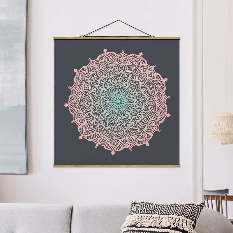 

Imagen de tela - Mandala Ornament In Rose And Blue - Cuadrado 1:1 Dimensión LxA: 80cm x 80cm