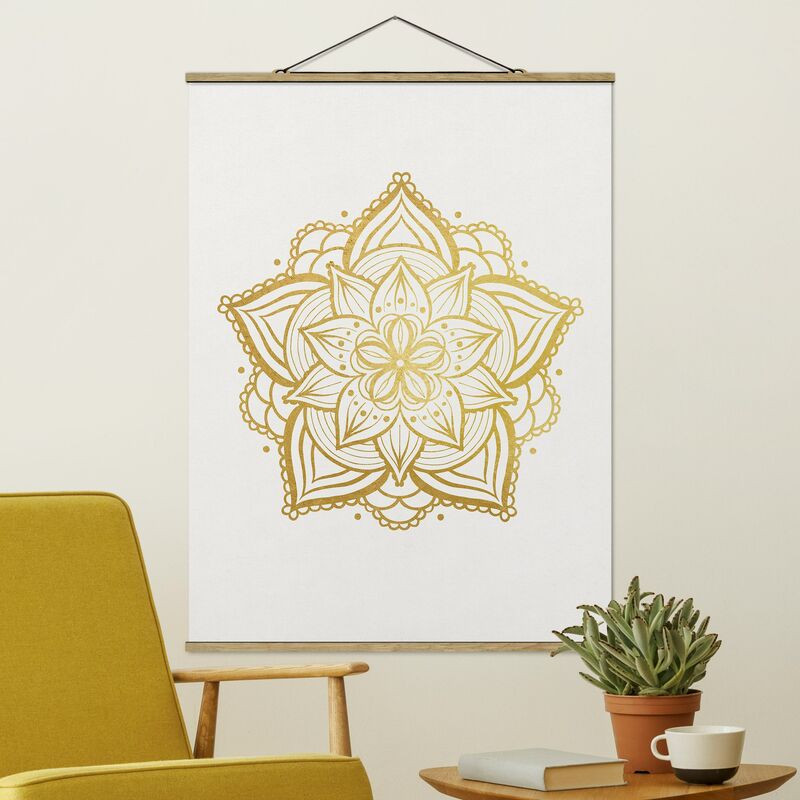 

Imagen de tela - Mandala Flower Sun Illustration Set Gold - Alto 4:3 Dimensión LxA: 106.5cm x 80cm