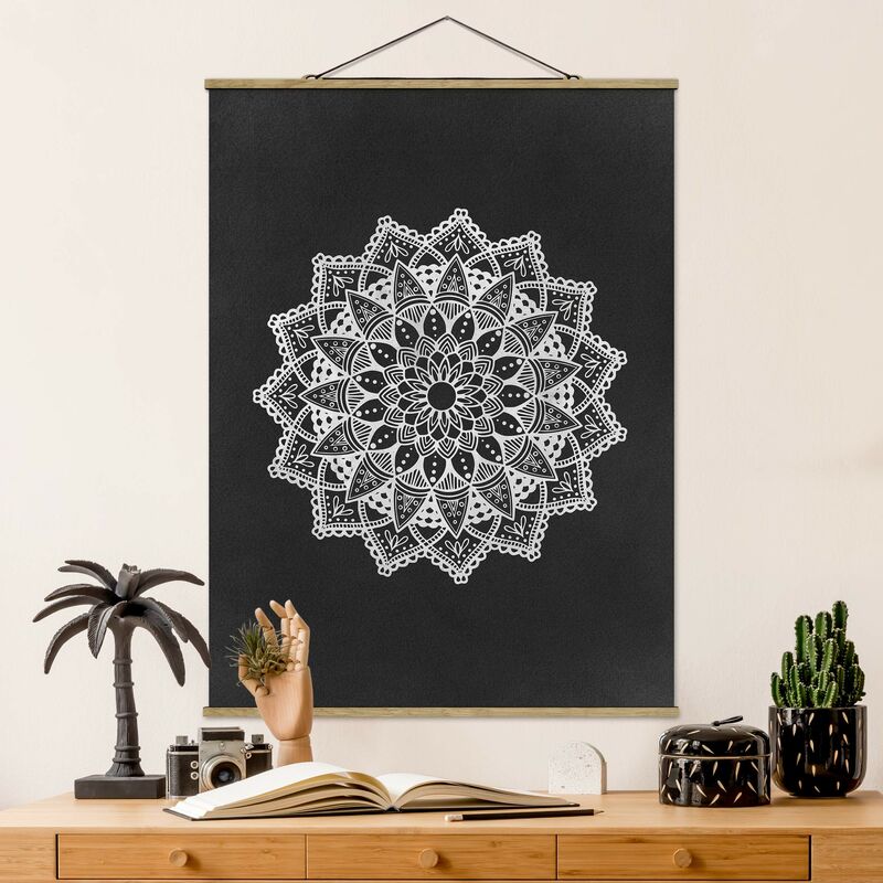 

Imagen de tela - Mandala Illustration Ornament White Black - Alto 4:3 Dimensión LxA: 106.5cm x 80cm