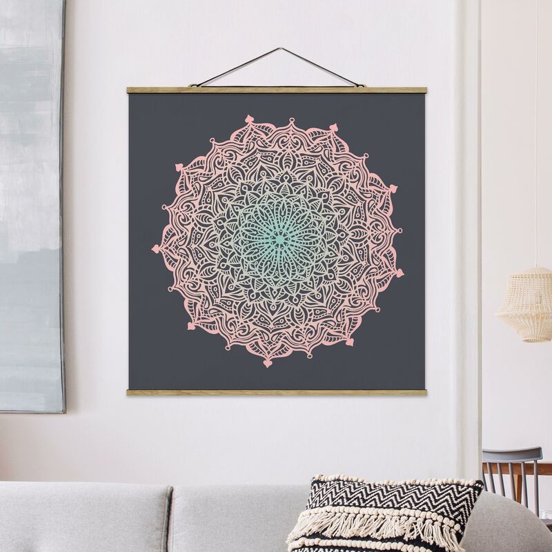 

Imagen de tela - Mandala Ornament In Rose And Blue - Cuadrado 1:1 Dimensión LxA: 100cm x 100cm