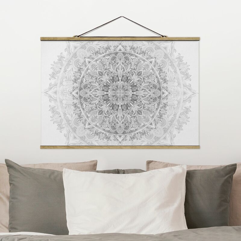 

Imagen de tela - Mandala Watercolor Ornament Pattern Black And White - Apaisado 2:3 Dimensión LxA: 53.5cm x 80cm