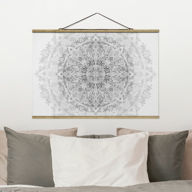 

Imagen de tela - Mandala Watercolor Ornament Pattern Black And White - Apaisado 2:3 Dimensión LxA: 33.5cm x 50cm