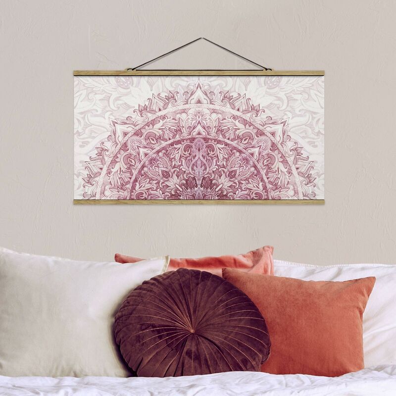 

Imagen de tela - Mandala Watercolor Ornament Semicircular Red - Apaisado 1:2 Dimensión LxA: 50cm x 100cm