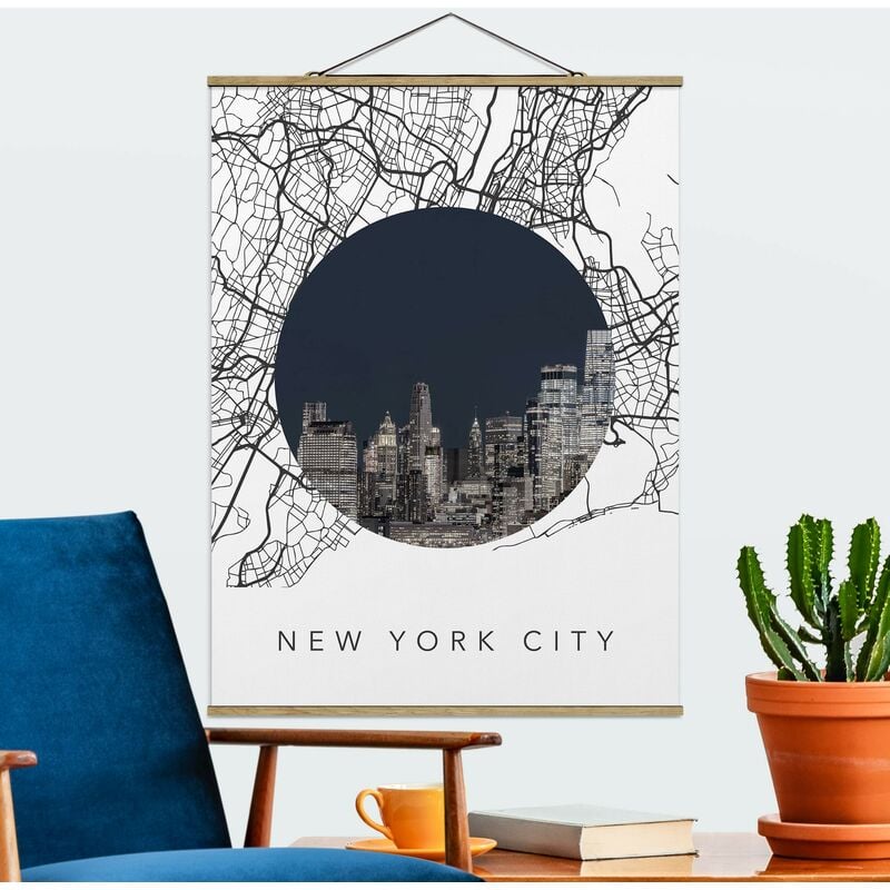 

Imagen de tela - Map Collage New York City - Alto 4:3 Dimensión LxA: 46.5cm x 35cm