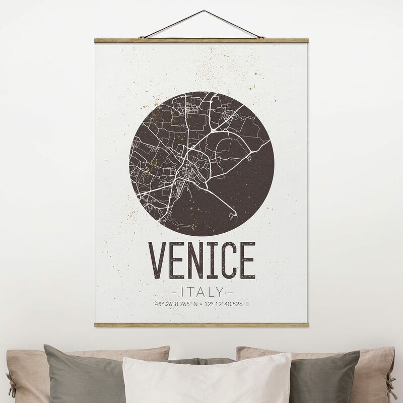 

Imagen de tela - Map Venice - Retro - Alto 4:3 Dimensión LxA: 46.5cm x 35cm