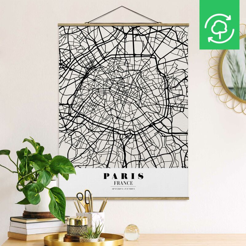 

Imagen de tela - Map Paris - Classic - Alto 4:3 Dimensión LxA: 46.5cm x 35cm