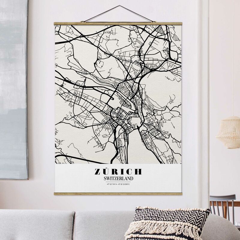

Imagen de tela - Map Zurich - Classic - Alto 4:3 Dimensión LxA: 133.5cm x 100cm