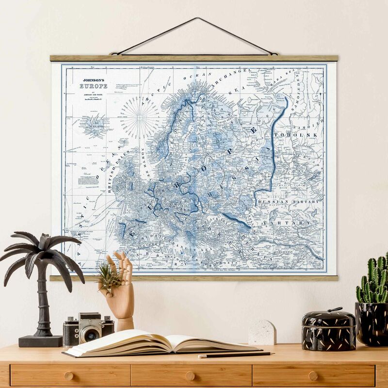 

Imagen de tela - Map In Blue Tones - Europe - Apaisado 3:4 Dimensión LxA: 37.5cm x 50cm