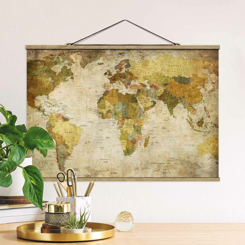 

Imagen de tela - Map Of The World - Apaisado 2:3 Dimensión LxA: 66.5cm x 100cm