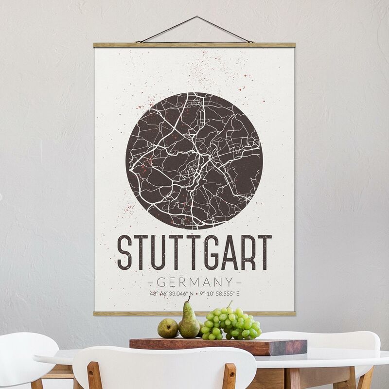 

Imagen de tela - Map Stuttgart - Retro - Alto 4:3 Dimensión LxA: 133.5cm x 100cm