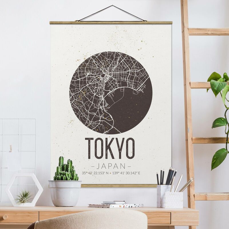 

Imagen de tela - Map Tokyo - Retro - Alto 4:3 Dimensión LxA: 106.5cm x 80cm