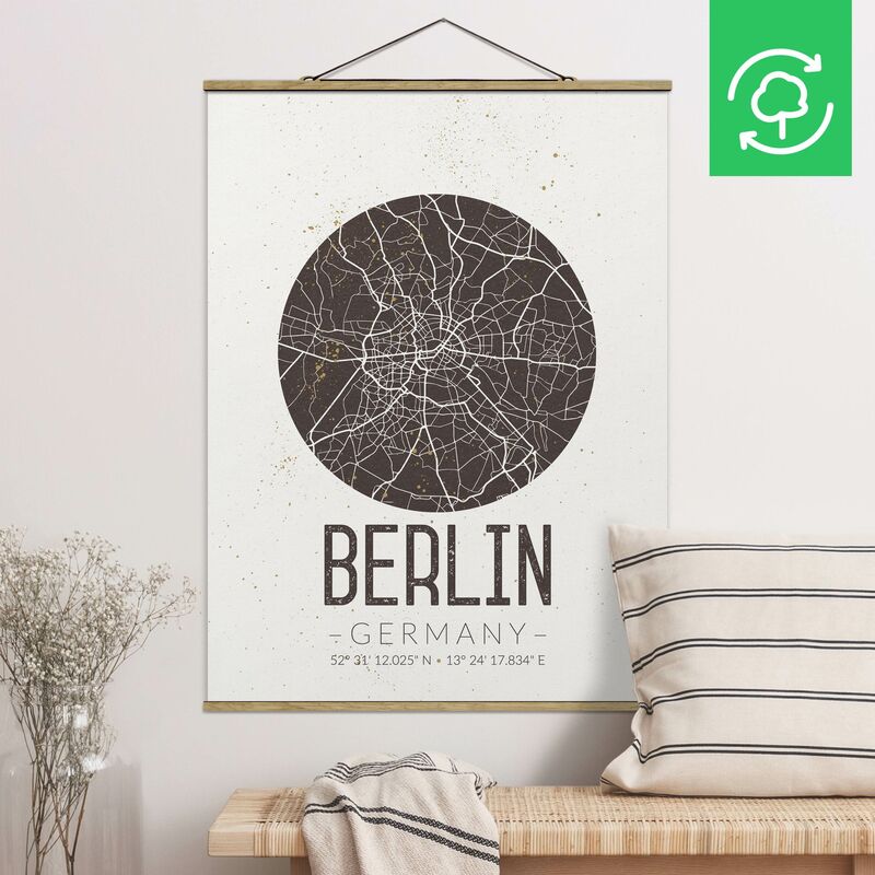 

Imagen de tela - Map Berlin - Retro - Alto 4:3 Dimensión LxA: 66.4cm x 50cm