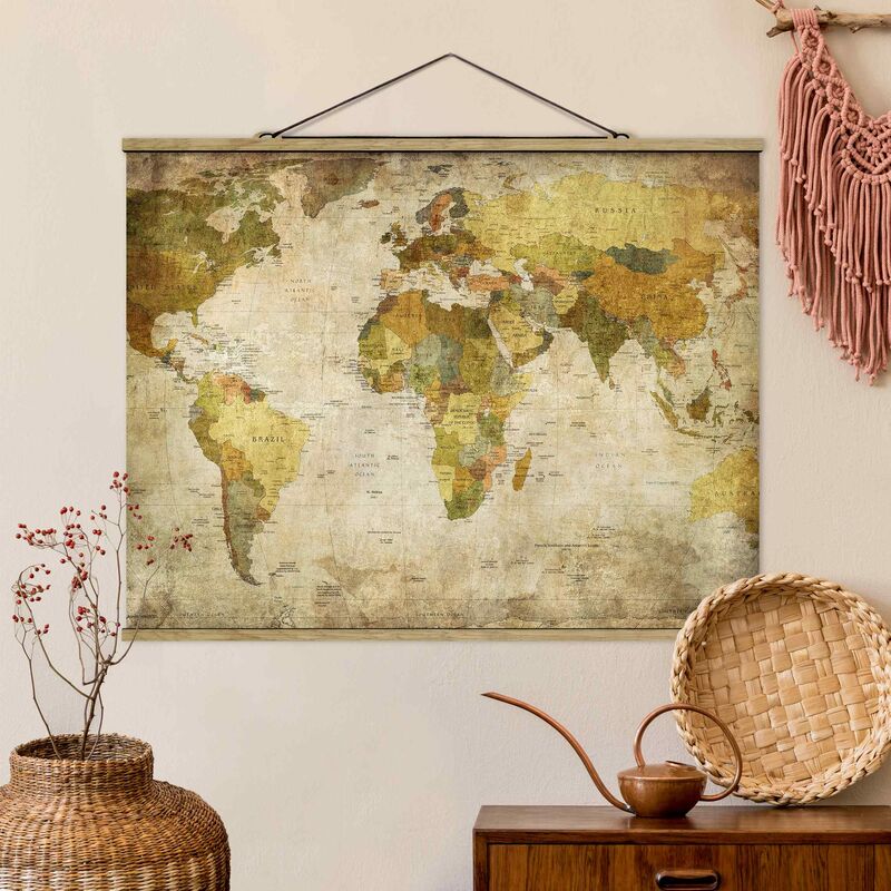 

Imagen de tela - Map Of The World - Apaisado 3:4 Dimensión LxA: 60cm x 80cm