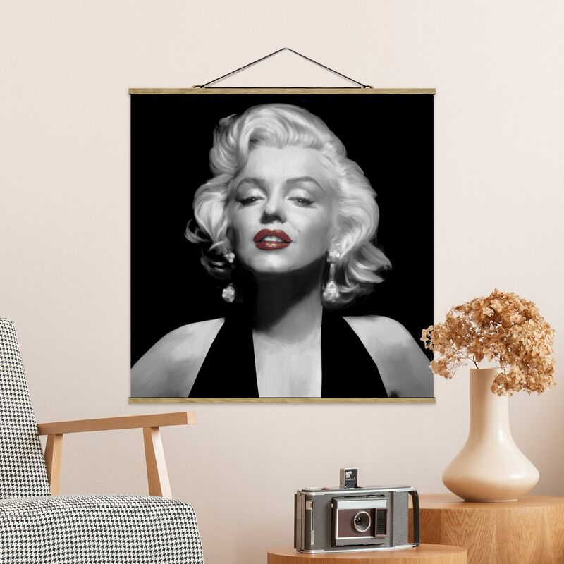 

Imagen de tela - Marilyn With Red Lips - Cuadrado 1:1 Dimensión LxA: 80cm x 80cm