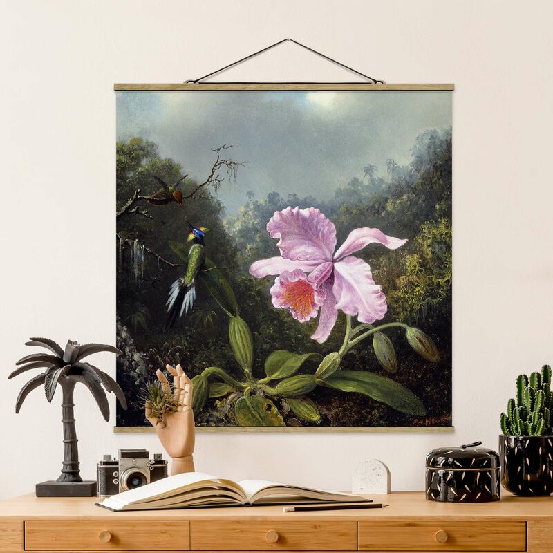 

Imagen de tela - Martin Johnson Heade - Still Life With Orchid And Two Hummingbirds - Cuadrado 1:1 Dimensión LxA: 50cm x 50cm