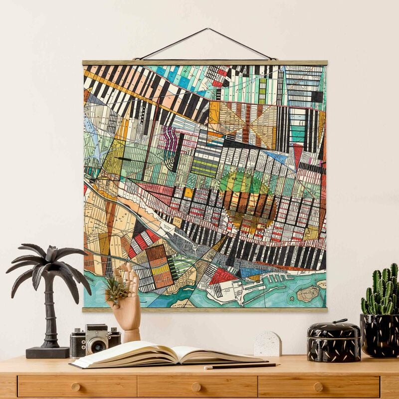 

Imagen de tela - Modern Map Of Montreal - Cuadrado 1:1 Dimensión LxA: 35cm x 35cm