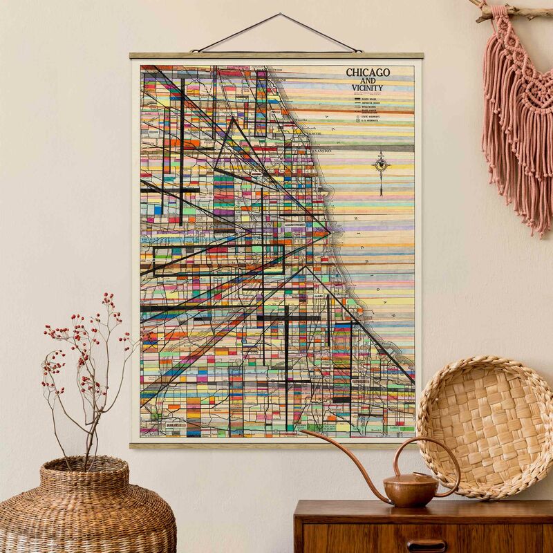

Imagen de tela - Modern Map Of Chicago - Alto 4:3 Dimensión LxA: 106.5cm x 80cm