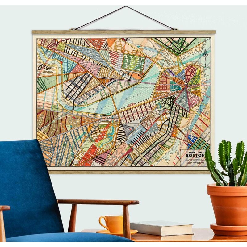 

Imagen de tela - Modern Map Of Boston - Apaisado 3:4 Dimensión LxA: 75cm x 100cm