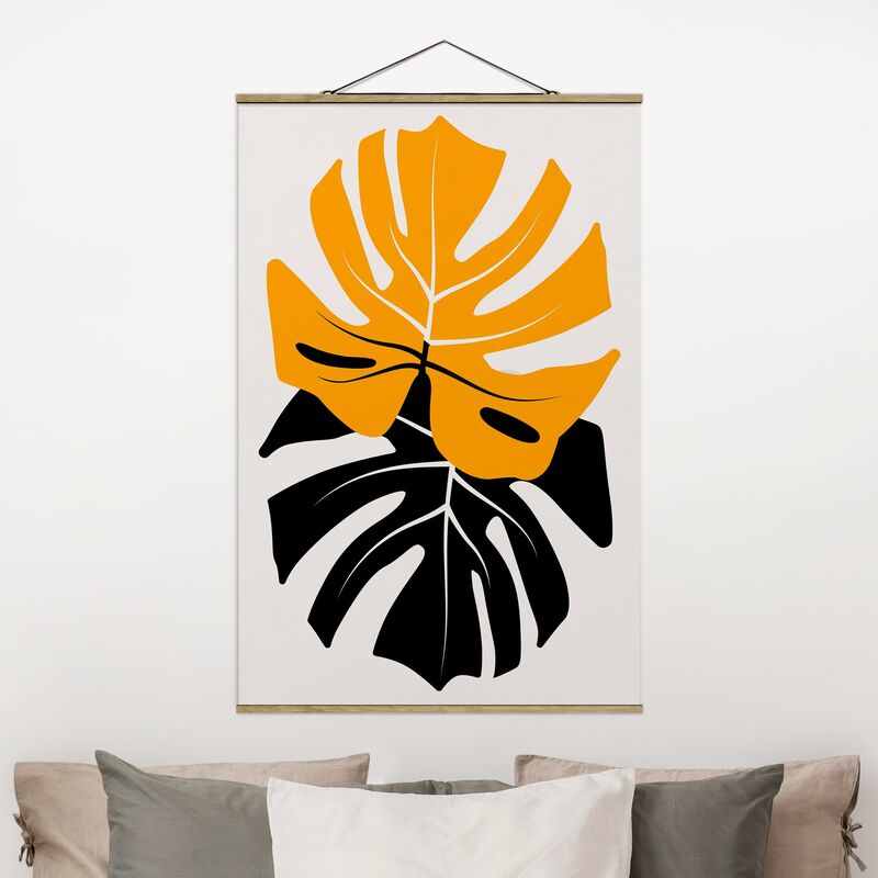 

Imagen de tela - Monstera Black Yellow - Alto 3:2 Dimensión LxA: 75cm x 50cm
