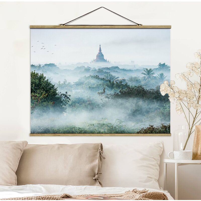

Imagen de tela - Morning Fog Over The Jungle Of Bagan - Apaisado 3:4 Dimensión LxA: 75cm x 100cm