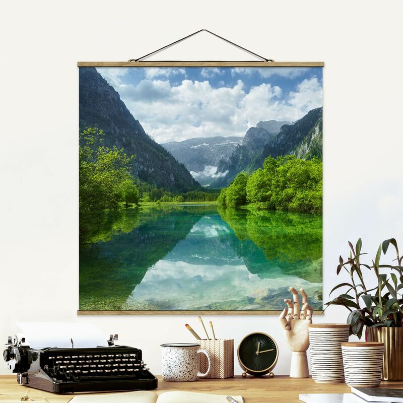 

Imagen de tela - Mountain Lake With Mirroring - Cuadrado 1:1 Dimensión LxA: 80cm x 80cm