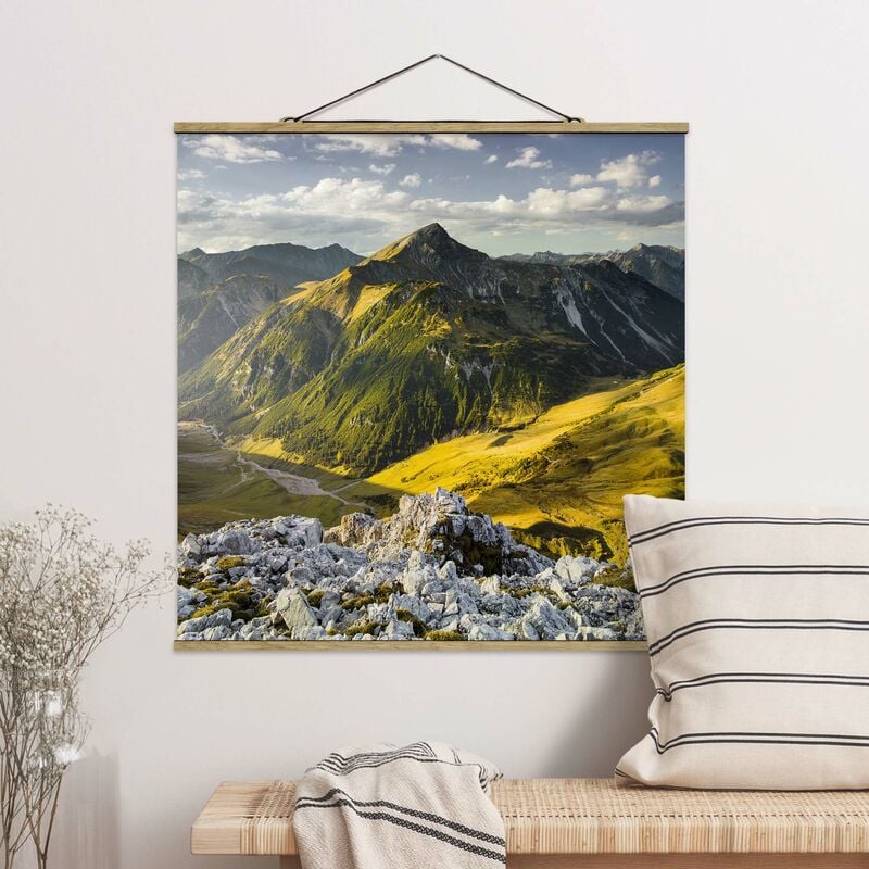 

Imagen de tela - Mountains And Valley Of The Lechtal Alps In Tirol - Cuadrado 1:1 Dimensión LxA: 35cm x 35cm