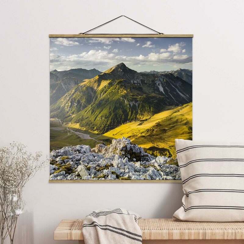 

Imagen de tela - Mountains And Valley Of The Lechtal Alps In Tirol - Cuadrado 1:1 Dimensión LxA: 80cm x 80cm