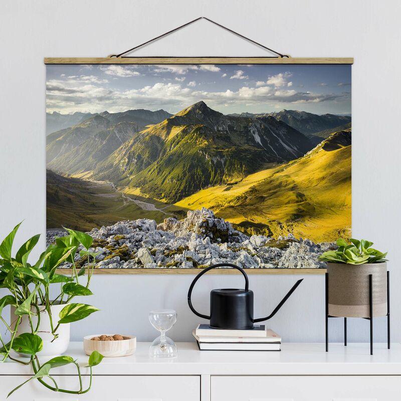 

Imagen de tela - Mountains And Valley Of The Lechtal Alps In Tirol - Apaisado 2:3 Dimensión LxA: 53.5cm x 80cm