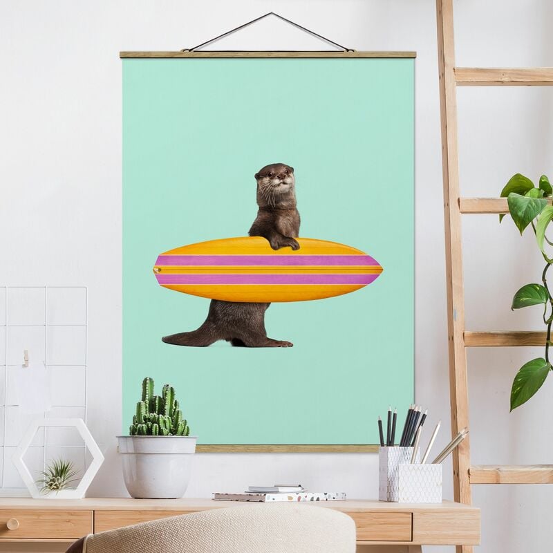 

Imagen de tela - Otter With Surfboard - Alto 4:3 Dimensión LxA: 46.5cm x 35cm