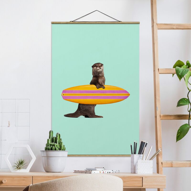 

Imagen de tela - Otter With Surfboard - Alto 3:2 Dimensión LxA: 120cm x 80cm