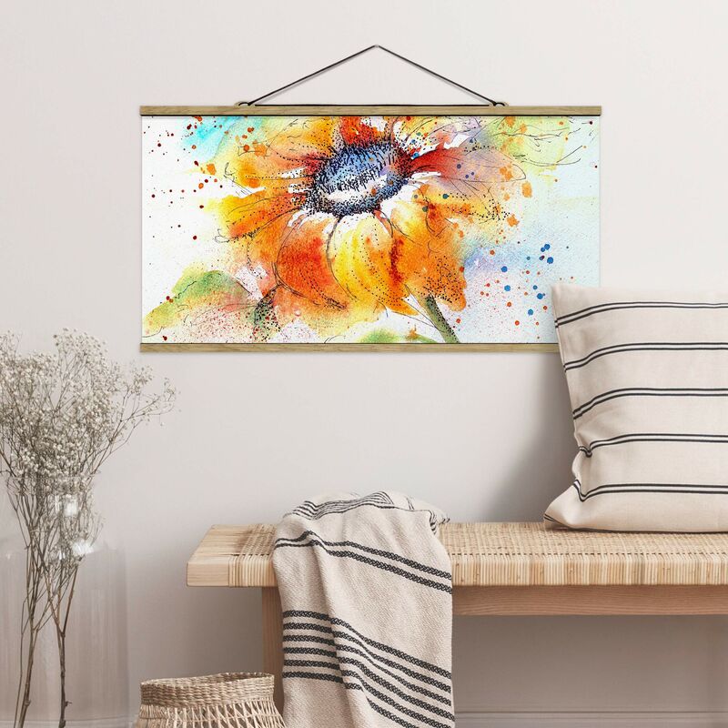 

Imagen de tela - Painted Sunflower - Apaisado 1:2 Dimensión LxA: 25cm x 50cm