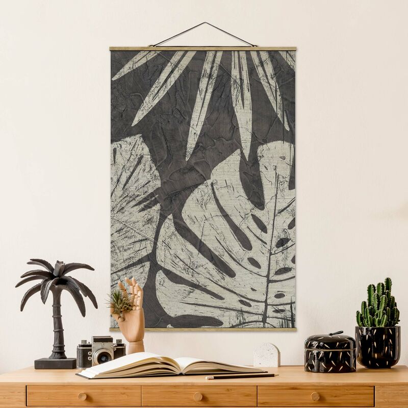 

Imagen de tela - Palm Leaves In Dark Gray - Alto 3:2 Dimensión LxA: 120cm x 80cm