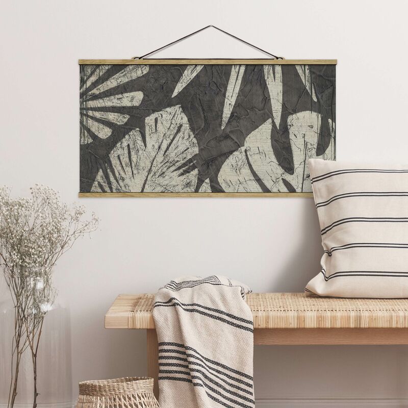 

Imagen de tela - Palm Leaves In Dark Gray - Apaisado 1:2 Dimensión LxA: 25cm x 50cm