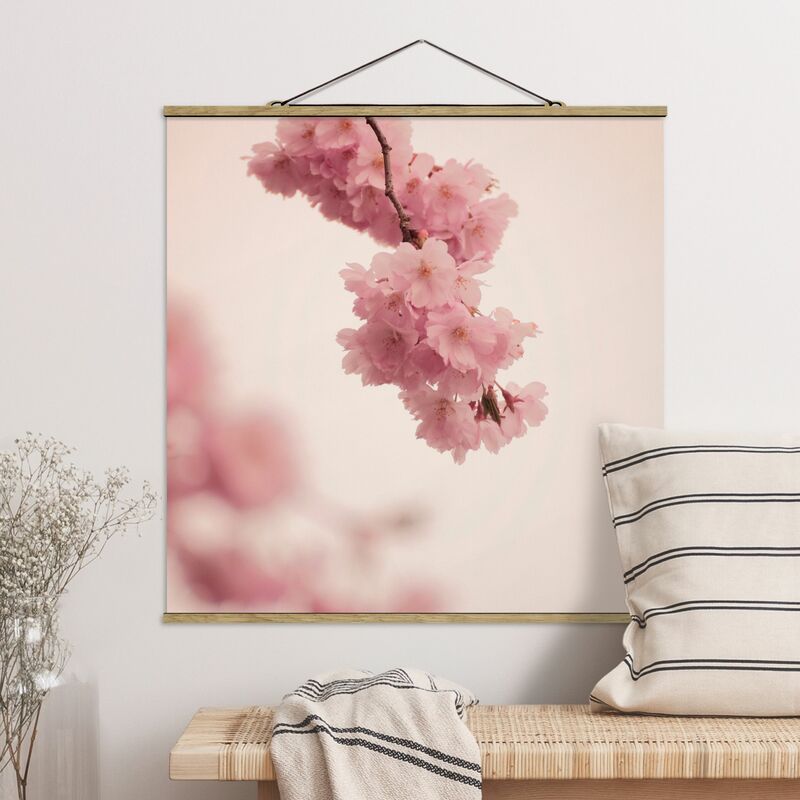 

Imagen de tela - Pale Pink Spring Flower With Bokeh - Cuadrado 1:1 Dimensión LxA: 50cm x 50cm