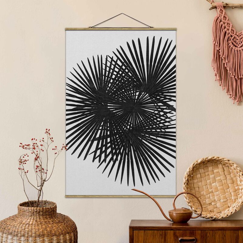 

Imagen de tela - Palm Leaves In Black And White - Alto 3:2 Dimensión LxA: 75cm x 50cm